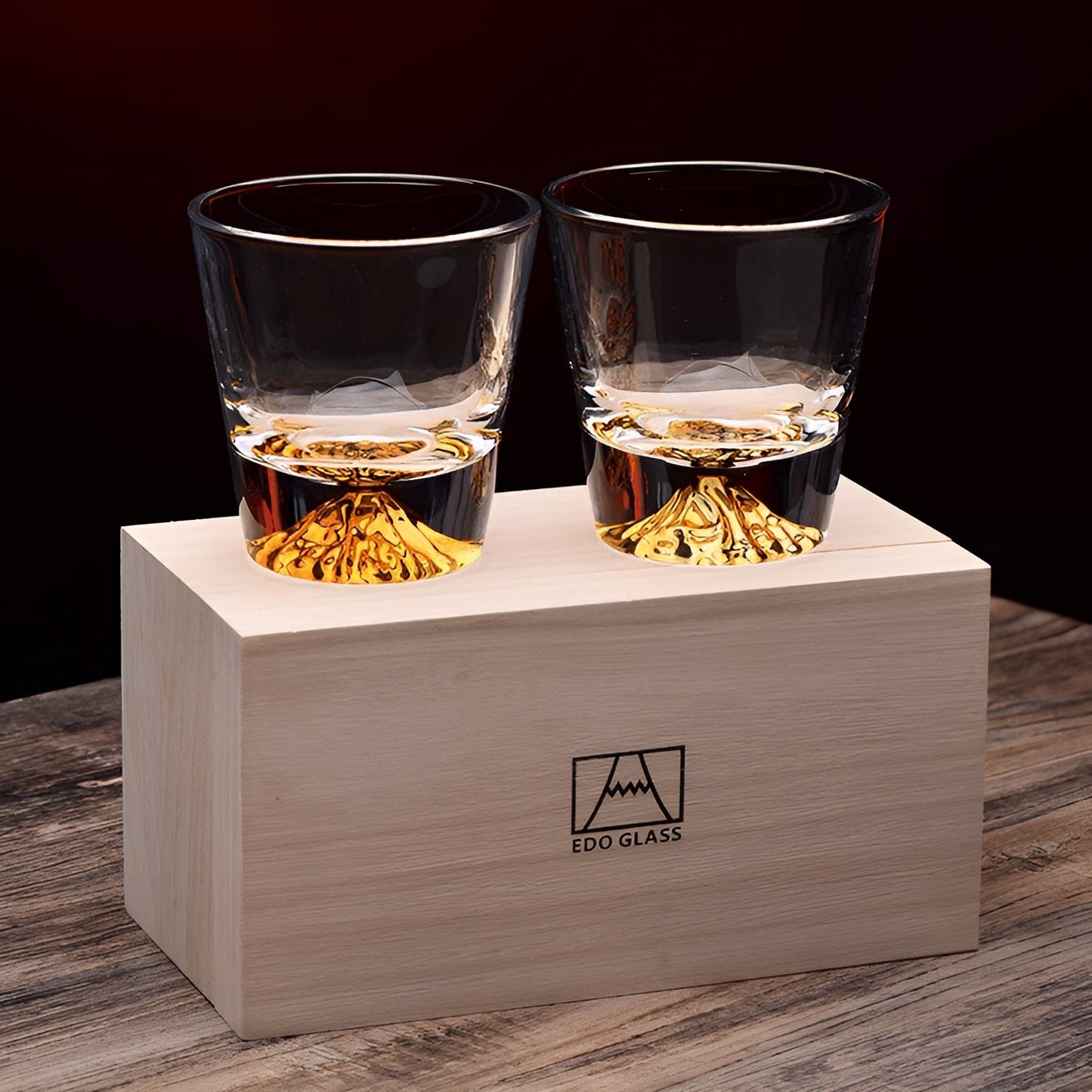 Whiskeygläser mit Mount Fuji Design – Elegantes Set für Kenner | Karnz
