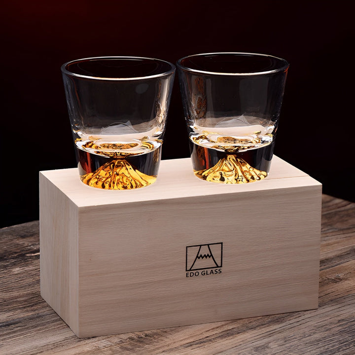 Whiskeygläser mit Mount Fuji Design – Elegantes Set für Kenner | Karnz