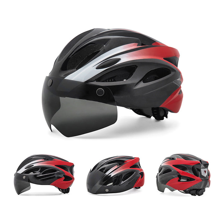 Aerodynamischer Fahrradhelm mit integriertem Visier Karnz