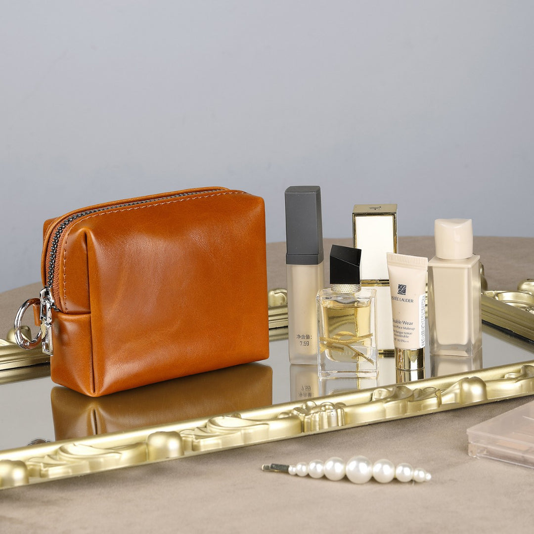 Texturierter Leder Kosmetik Organizer
