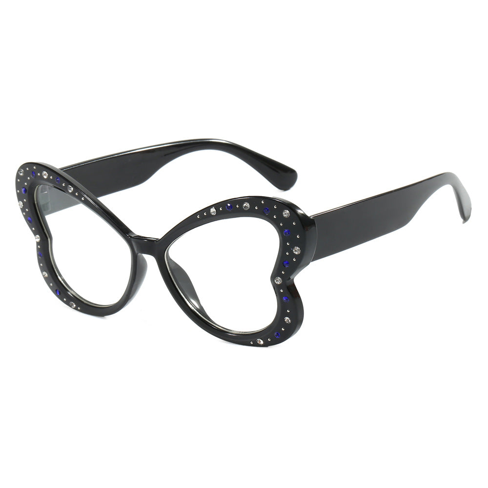 Damen verspielte Herz-Sonnenbrille mit Glitzerakzenten Karnz