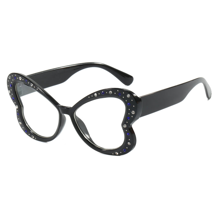 Damen verspielte Herz-Sonnenbrille mit Glitzerakzenten Karnz
