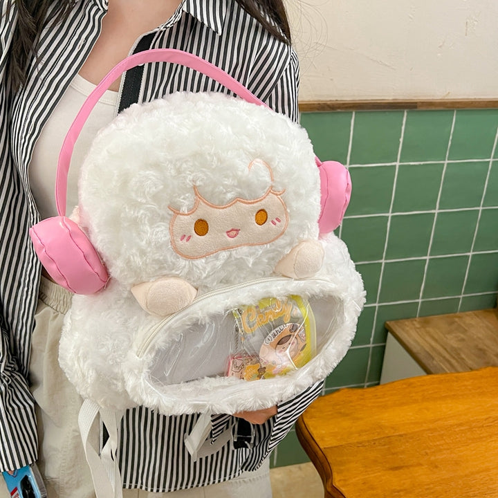 Plüsch Rucksack mit Transparentem Sichtfenster Karnz