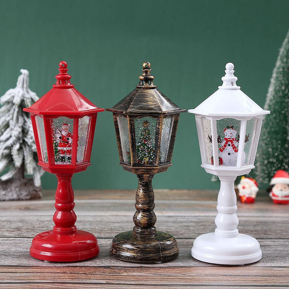 Nostalgische Weihnachtslaterne mit beweglicher Santa-Szene Karnz