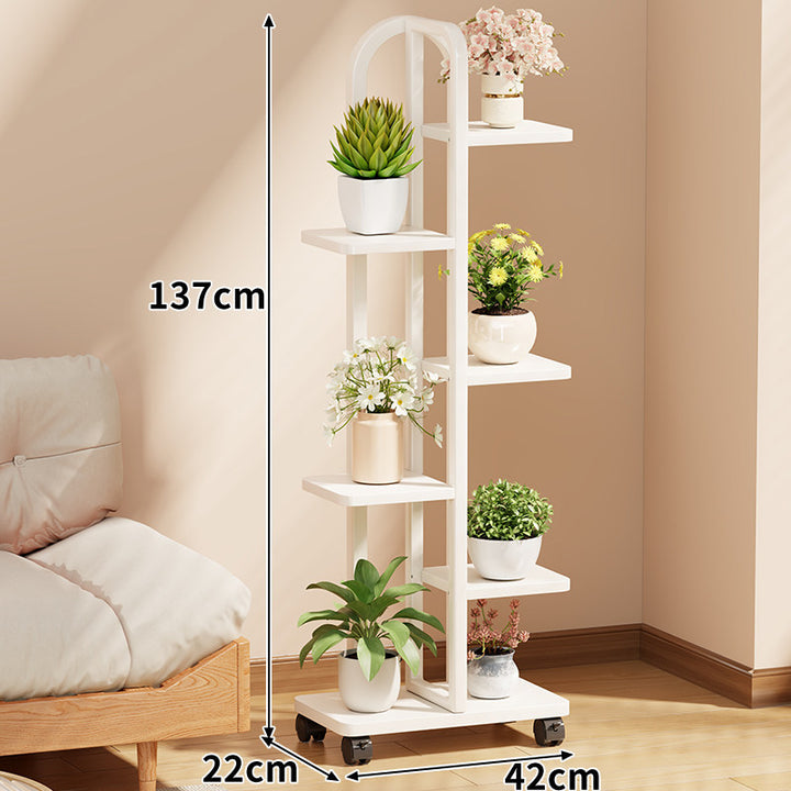 Rollendes vertikales Pflanzendisplay-Regal mit Bogengriff