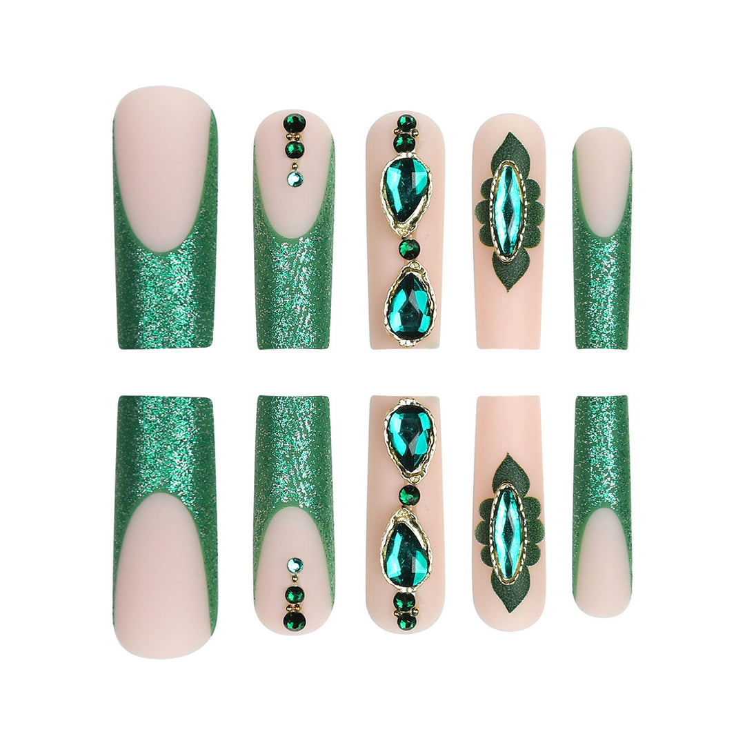 Dekoratives Floral Press-On Nagelkunstset Karnz