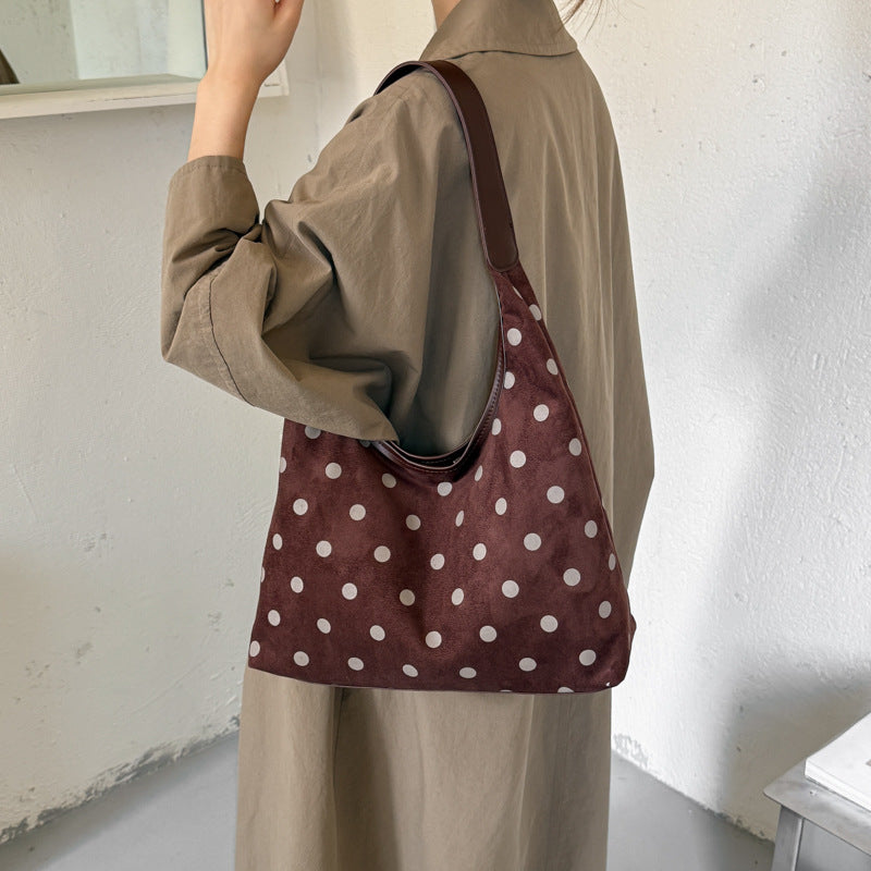 Polka Dot Wildleder Einkaufstasche