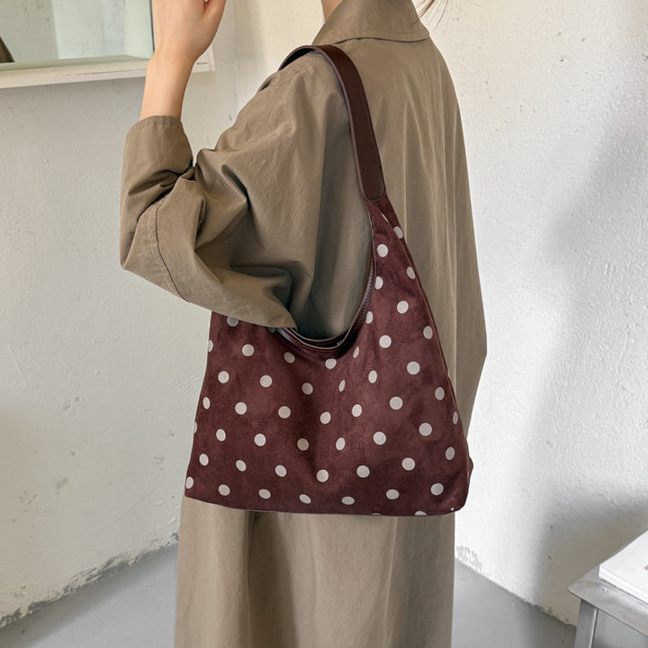 Polka Dot Wildleder Einkaufstasche