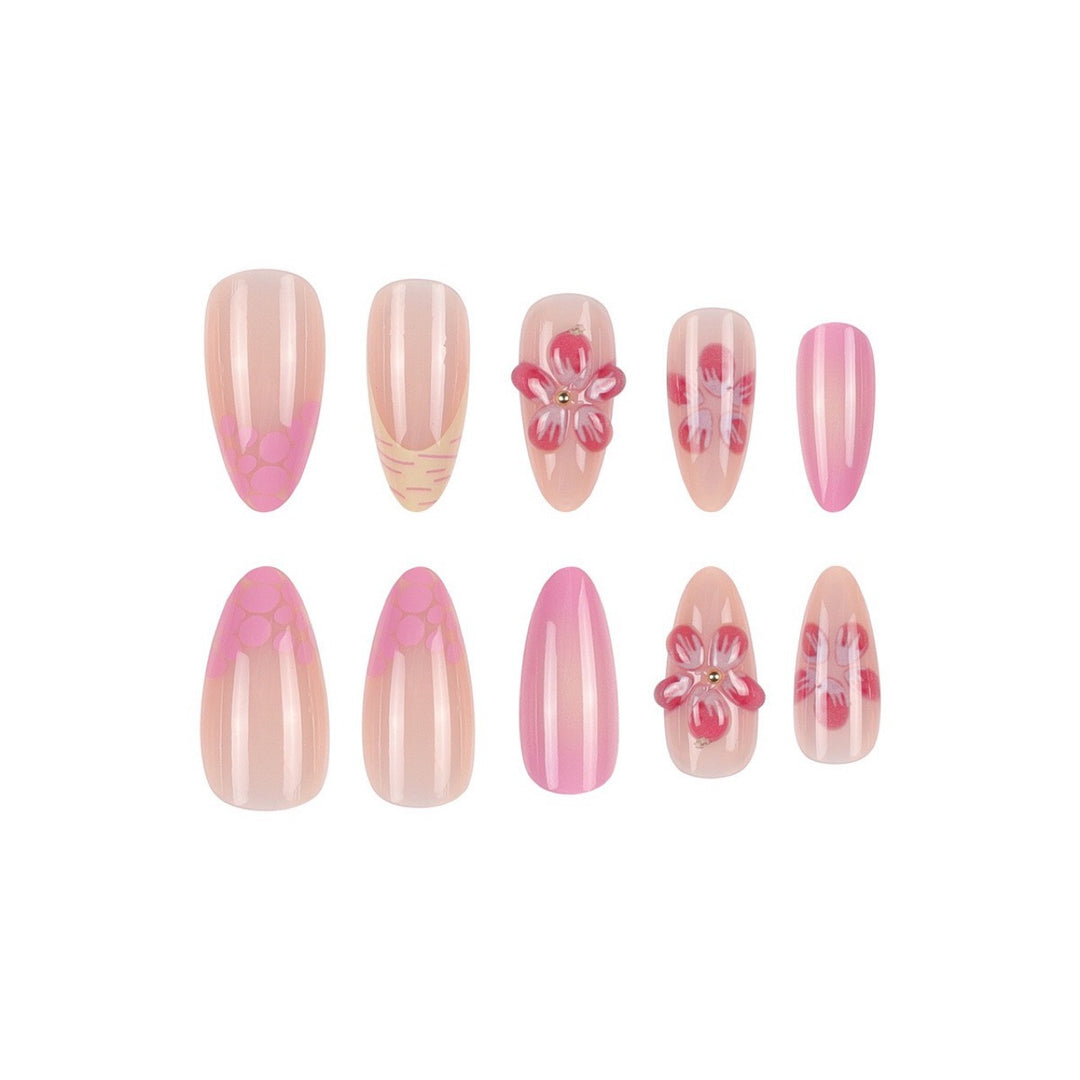 Künstlerische florale Stiletto-Nagelkunst