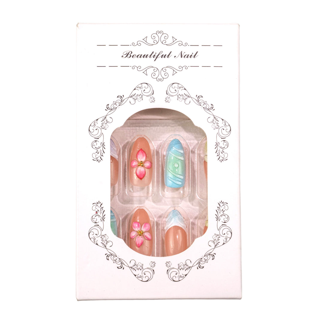 Floral Artistry Druck-Akzent Nagel Set