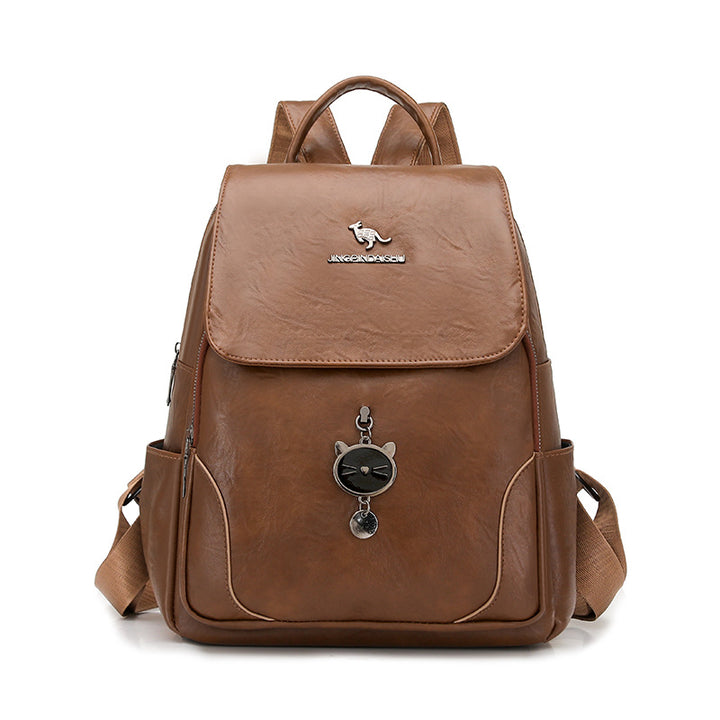 Süßer katzenmotivierter Leder-Rucksack Karnz