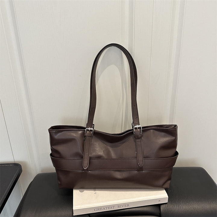 Schlanker strukturierter Leder-Tote