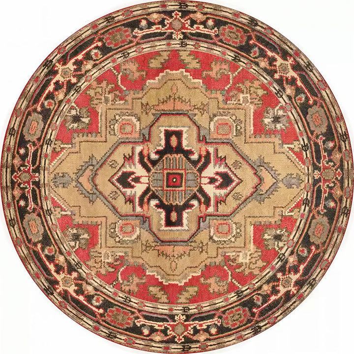 Runder Vintage Floral Teppich