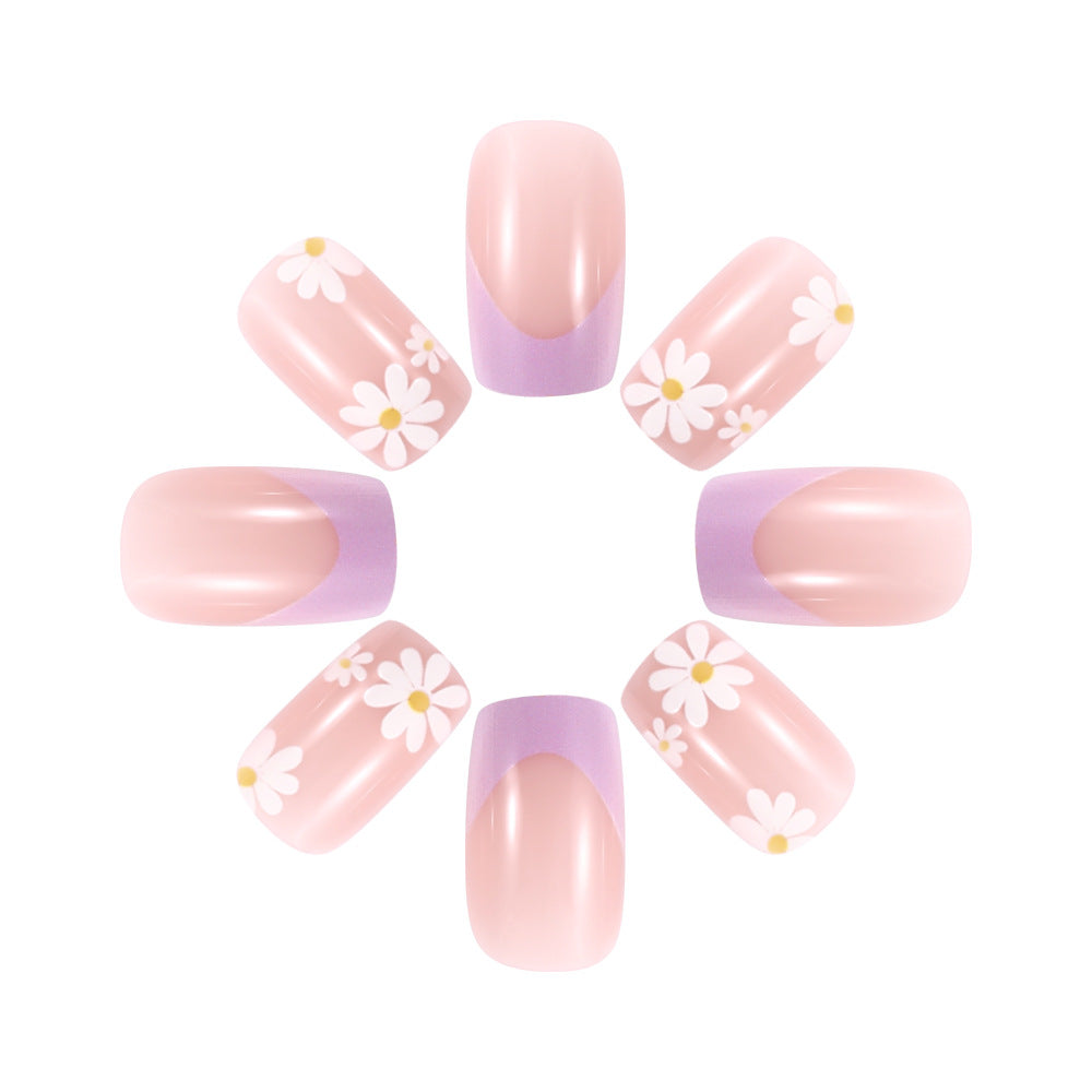 Blumen Französische Spitze Aufkleber Nägel Karnz