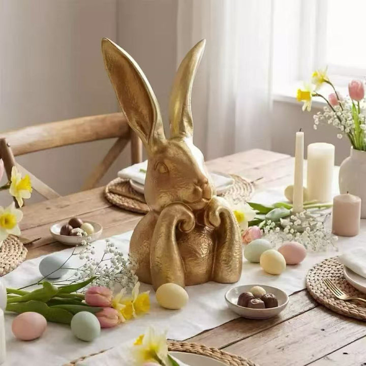Dekorative Goldene Kaninchen Skulptur Karnz