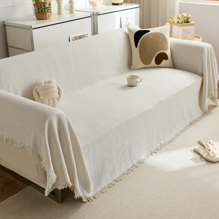 Stylische Fischgrät-Wurfdecke