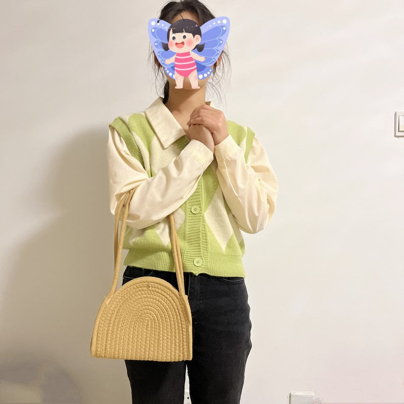 Damen modische Schultertasche mit geripptem Design Karnz
