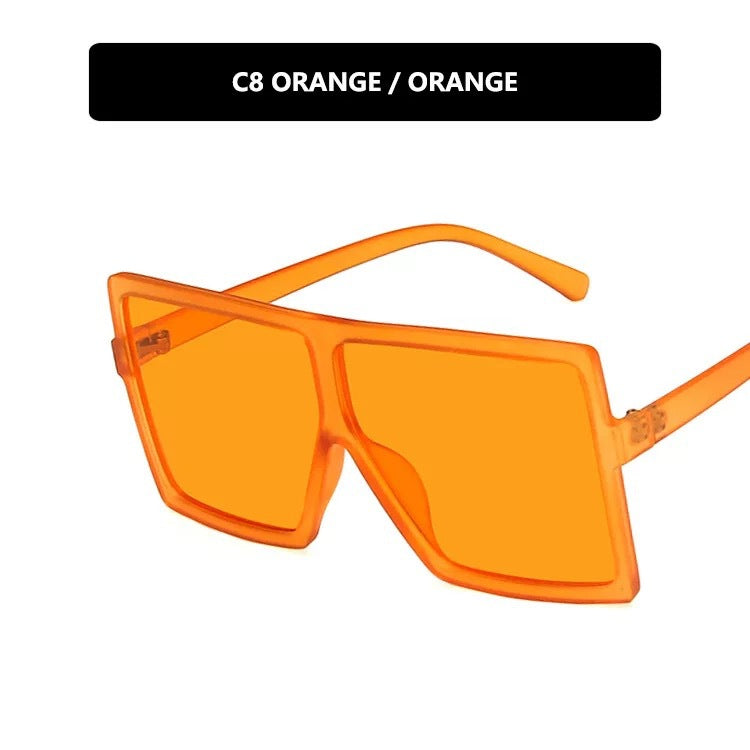 Damen moderne oversized Sonnenbrille mit transparentem Rahmen und stilvollen Gläsern Karnz