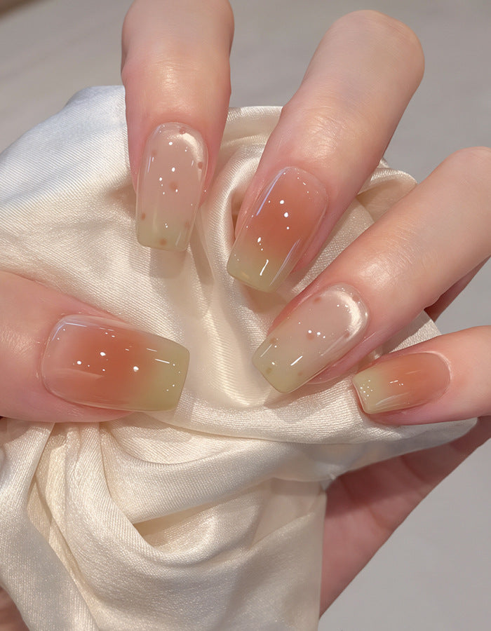 Elegante quadratische Gel Press-On Nägel Karnz