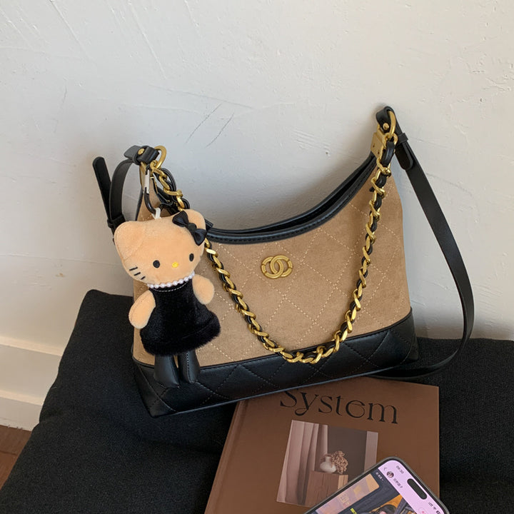 Gepolsterte Wildleder Schultertasche Karnz
