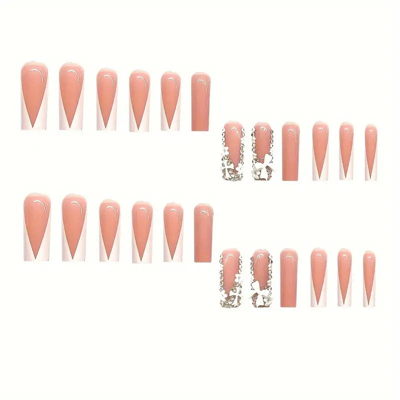 Glamouröse Lange Stiletto Druck-Nagelset Karnz