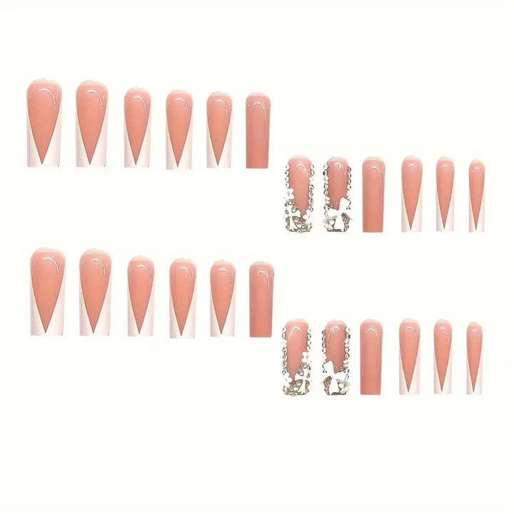 Glamouröse Lange Stiletto Druck-Nagelset Karnz