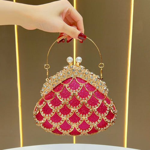 Dekorative mit Perlen akzentuierte Abend-Clutch