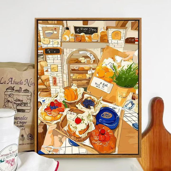Bäckerei-Themen Illustrierte Wandkunst Karnz