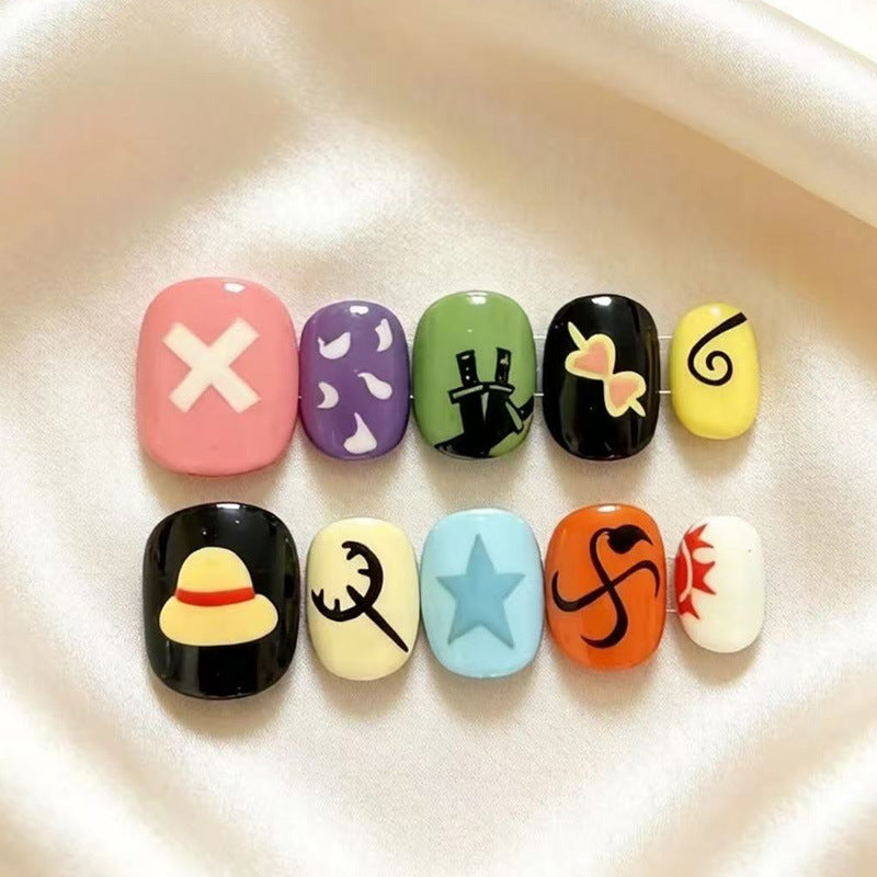 Künstlerisches katzenmotiviertes Press-On-Nagelkunstset Karnz