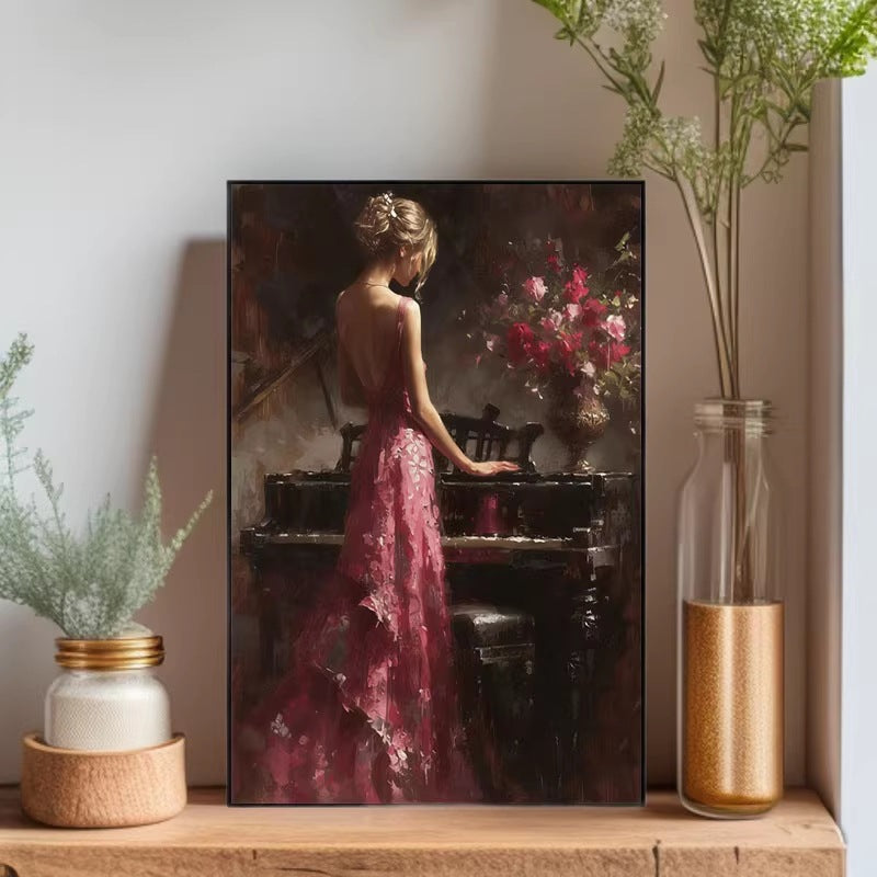 Elegante Pianoscène Leinwand Kunstwerk