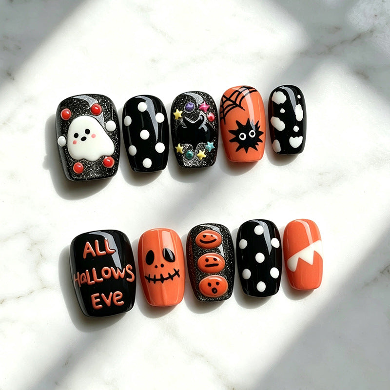 Festliches Halloween-Themen Press-On Nagelset Karnz