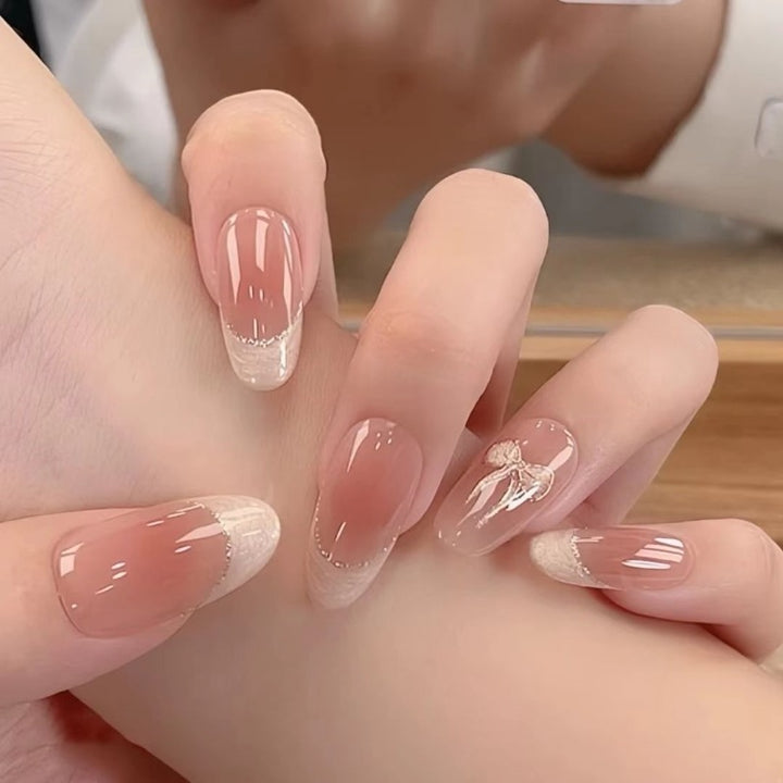 Elegante französische Spitze Acryl-Nagelerweiterungen