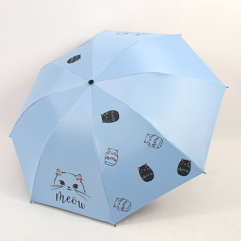 Damen Regenschirm mit verspieltem Katzenmotiv Karnz