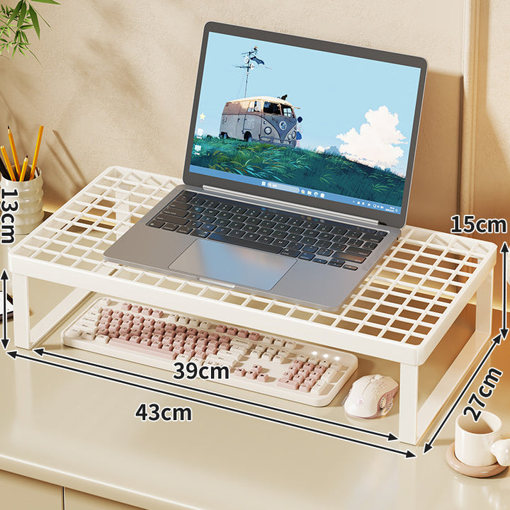 Erhöhter Mesh Laptop-Ständer mit Stauraum unter der Tastatur