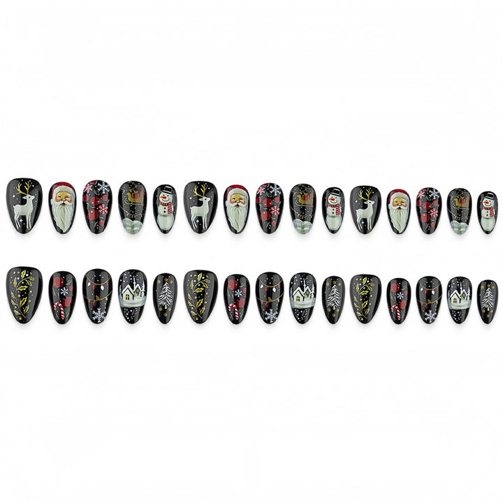 Festliches Kunstnagelset mit weihnachtlichen Motiven Karnz