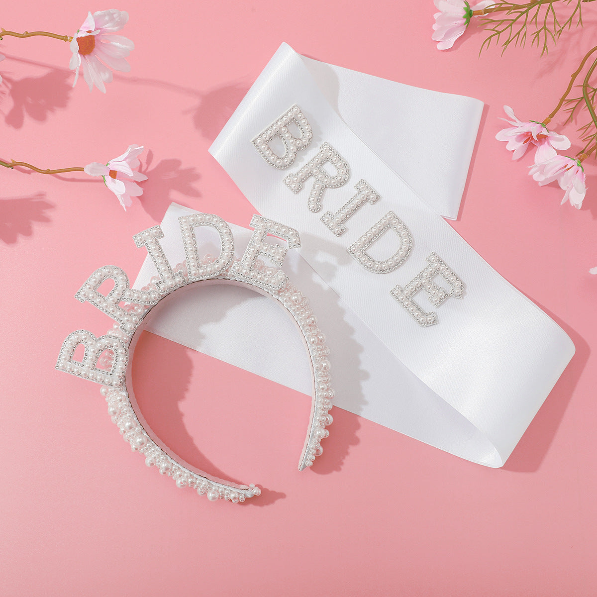 Damen Braut-Satinband mit funkelnden Kristallen Karnz