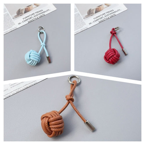 Stylischer Knotenleder-Schlüsselanhänger Karnz