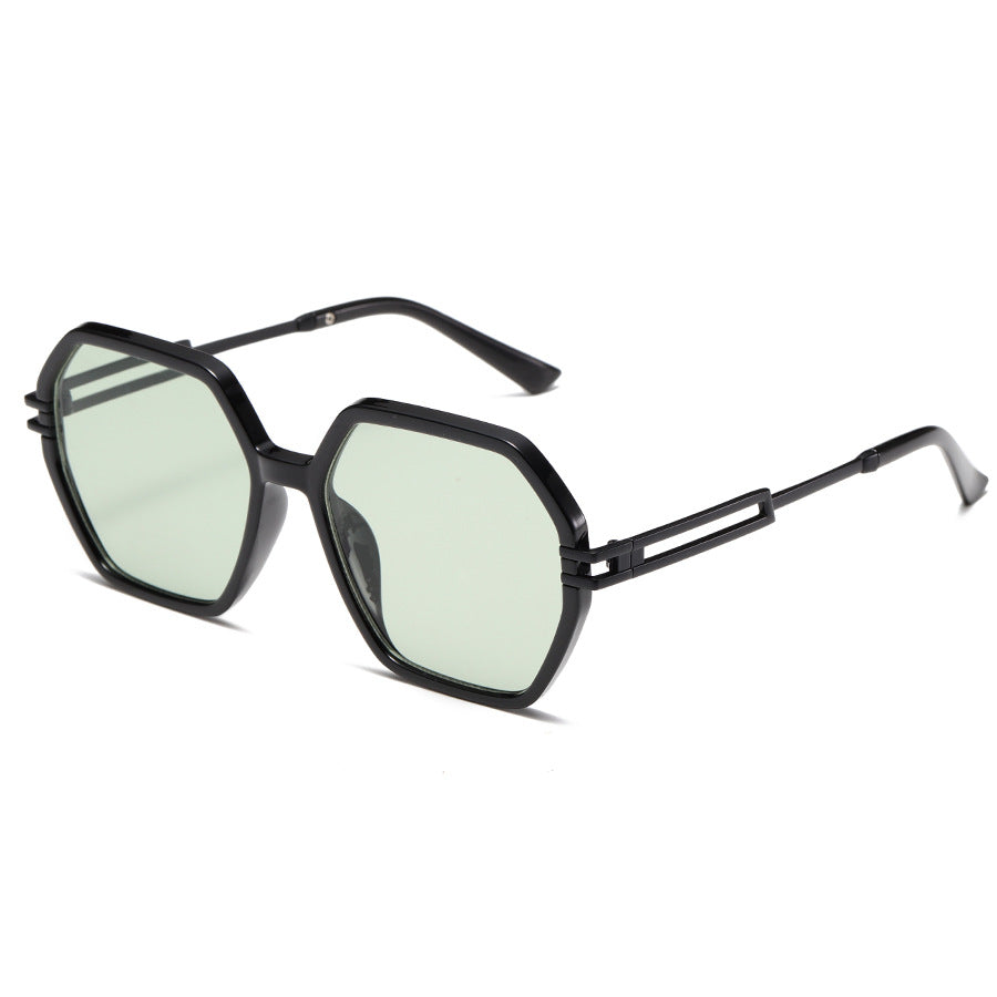 Damen modische Sonnenbrille im avantgardistischen Hexagon-Design Karnz