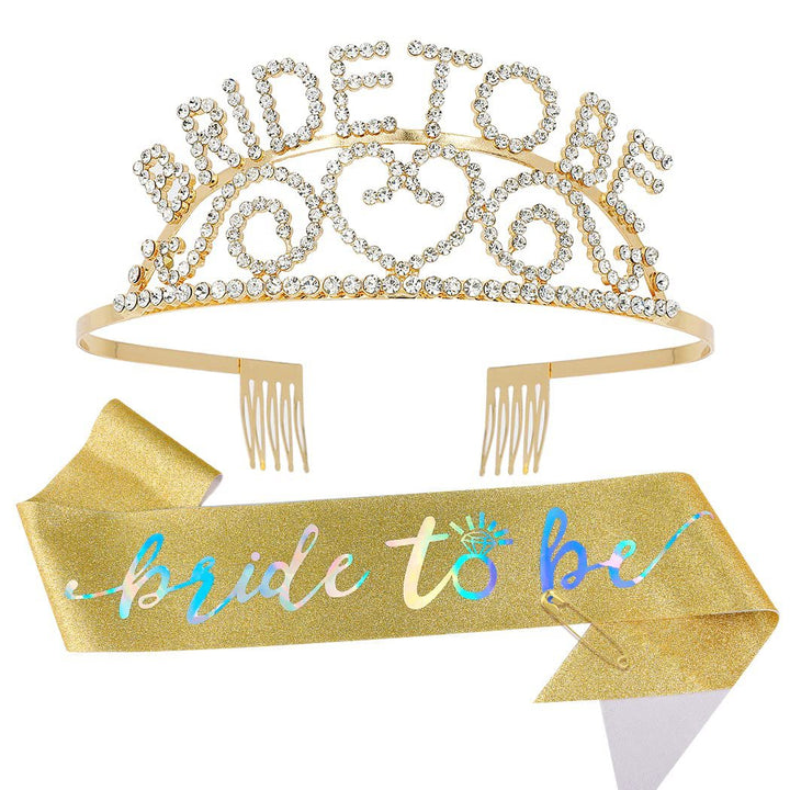 Damen Glitzernde Tiara mit Herzmotiven Karnz
