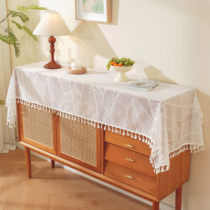 Dekoratives Blattmuster Tischdecke