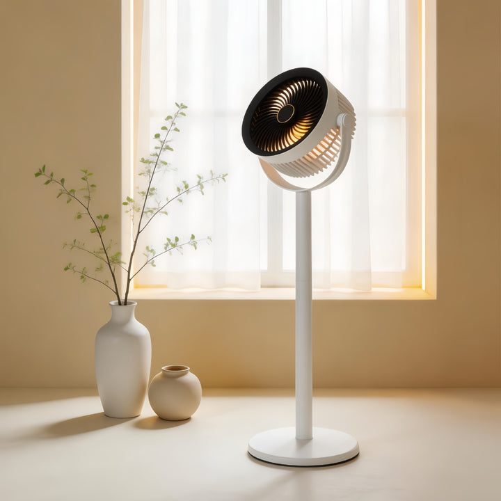 Damen Tragbarer Ventilator mit integrierter LED-Beleuchtung und flexiblem Neigungsmechanismus Karnz