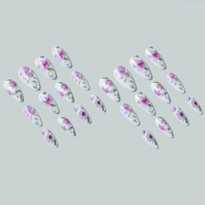 Blumen-Aquarell-Nagelkunst-Set