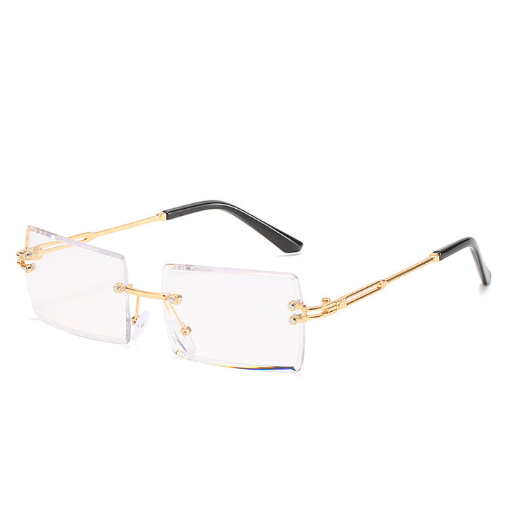 Damen modische Sonnenbrille mit einzigartigem rechteckigen Rahmen und funkelnden Details Karnz
