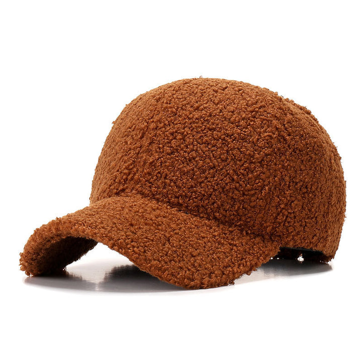 Sherpa Teddy Faux-Shearling Baseballmütze mit geschwungenem Schirm und verstellbarem Rückengurt Karnz