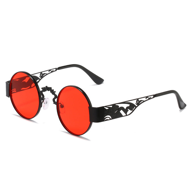 Damen künstlerische runde Sonnenbrille mit elegantem filigranen Rahmen Karnz
