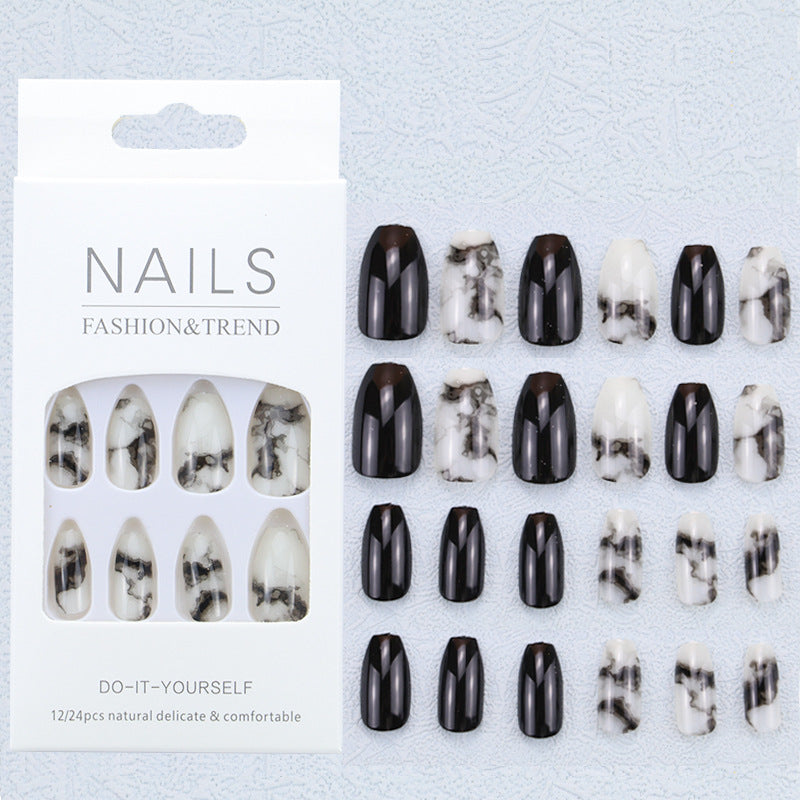 Künstlerisches Grafik Press-On Nagelset Karnz