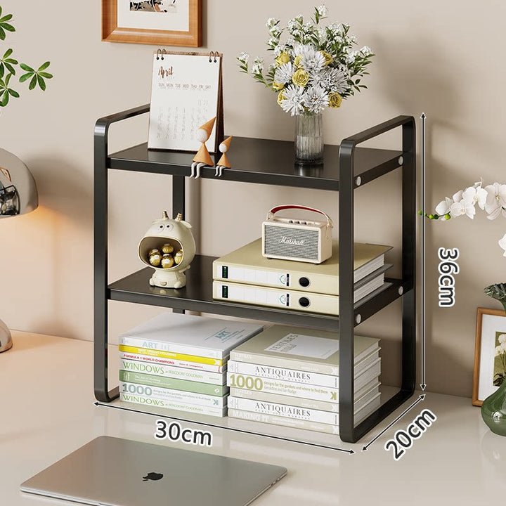 Kompakte Metall Desktop Zwei-Ebenen Organizer Regal Erhöhung