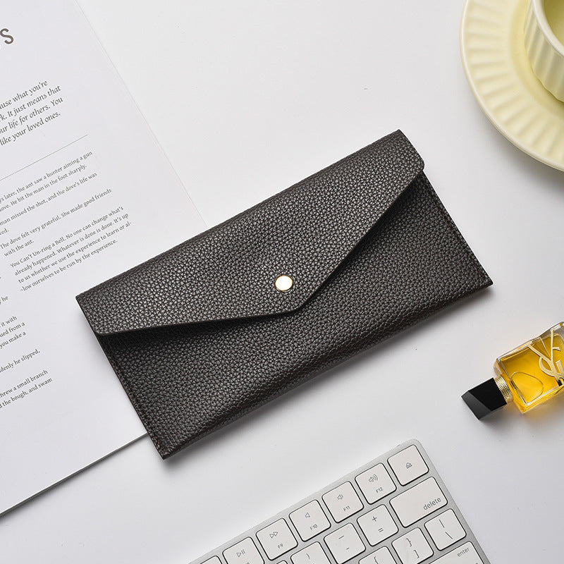 Elegante Texturierte Leder Clutch Wallet Karnz