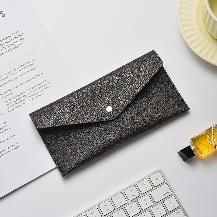 Elegante Texturierte Leder Clutch Wallet Karnz