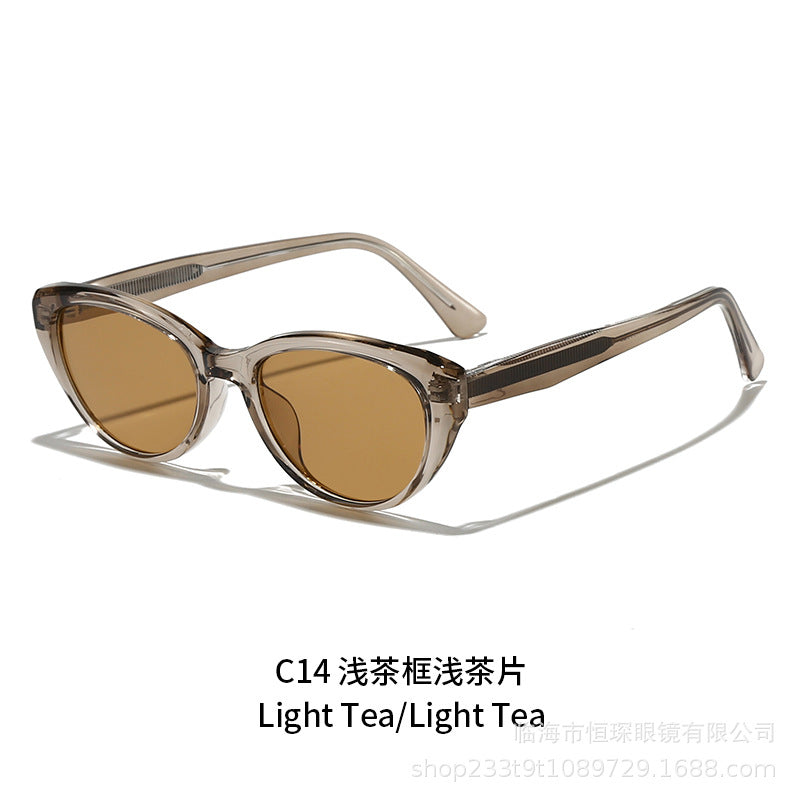 Damen Cat-Eye Sonnenbrille mit hochwertigem, transparentem Rahmen und UV-Schutz Karnz